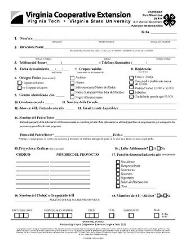 Matriculación Para Miembros de 4-H JPG