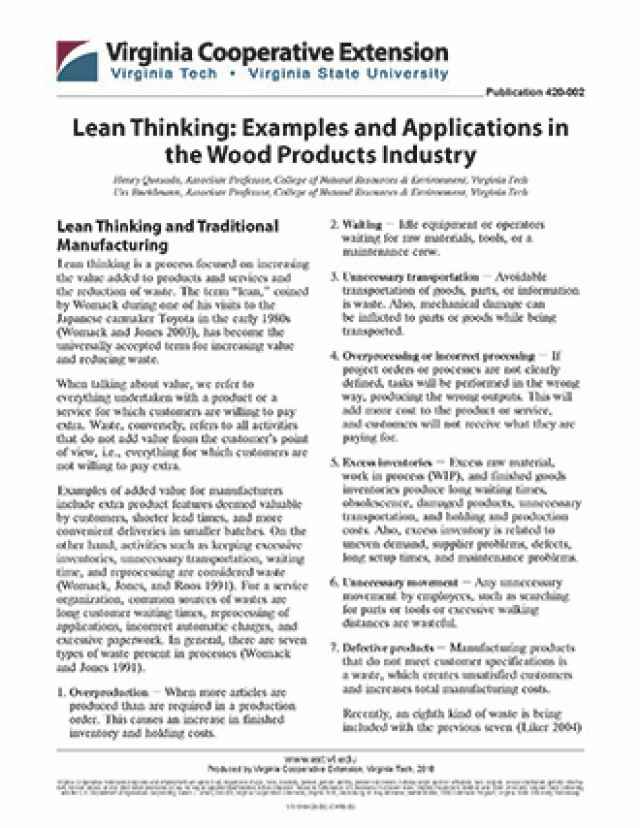 Lean Thinking: Examples and Applications in the Wood Products Industry JPG