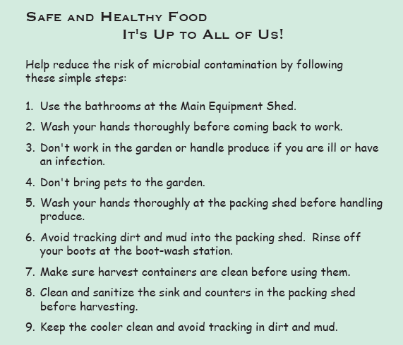 A poster titled Safe and Healthy Food It's Up to All of Us!