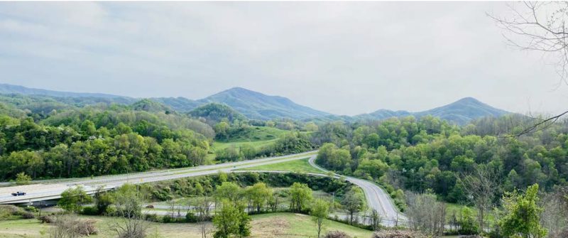 Mountains overlooking a section of interstate in Tazwell County, Virginia.