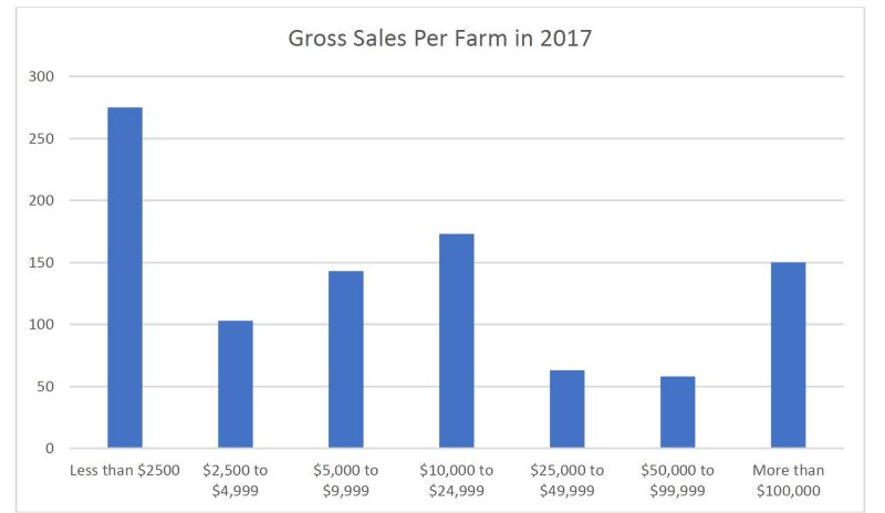 Gross Sales Per Farm in 2017.