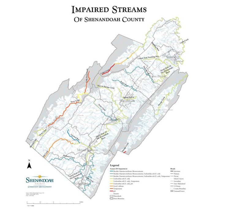Picture showing impaired streams of Shenandoah County.