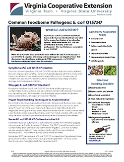 Cover, Common Foodborne Pathogens: E. coli O157:H7