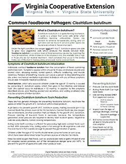 Cover, Common Foodborne Pathogen: Clostridium botulinum