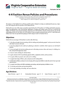 Cover, 4-H Fashion Revue Policies and Procedures