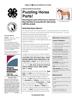 Cover, Cloverbud Curriculum - Puzzling Horse Parts!