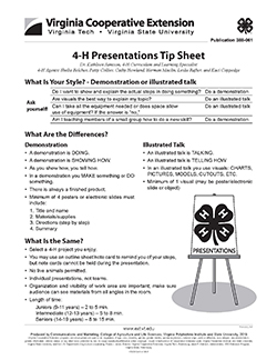 Cover, 4-H Presentations Tip Sheet