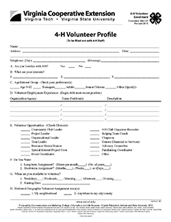 Cover, 4-H Volunteer Profile
