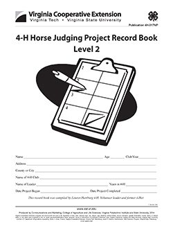cover, 4-H Horse Judging Project Record Book Level 2