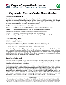 Cover, Virginia 4-H Contest Guide-Share-the-Fun