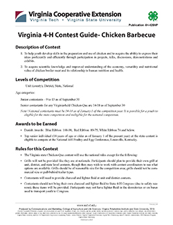 Cover, Virginia 4-H Contest Guide - Chicken Barbecue