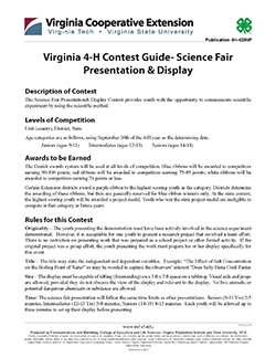 Cover, Virginia 4-H Contest Guide - Science Fair Presentation & Display