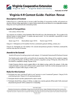 Cover, Virginia 4-H Contest Guide- Fashion Revue