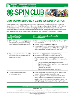 JPG=SPIN Volunteer Quick Guide to Independence