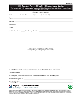 JPG-4-H Member Record Book • Experienced Junior
