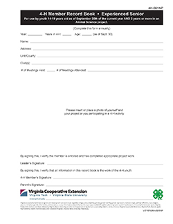 JPG-4-H Member Record Book • Experienced Senior