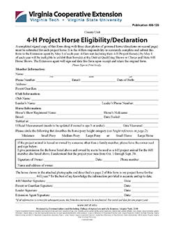 JPG. 4-H Project Horse Eligibility/Declaration