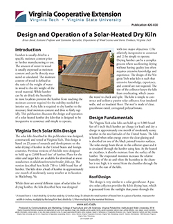 Cover, Design and Operation of a Solar-Heated Dry Kiln