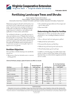Cover, Fertilizing Landscape Trees and Shrub