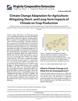 cover Climate Change Adaptation for Agriculture: Mitigating Short- and Long-Term Impacts of Climate on Crop Production 