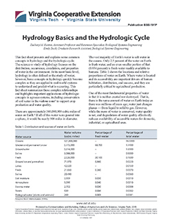 Cover, Hydrology Basics and the Hydrologic Cycle