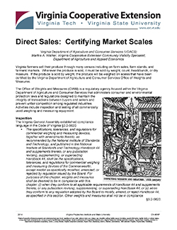 Cover, Direct Sales: Certifying Market Scales