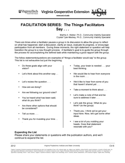 Cover The Things Facilitators Say . . .