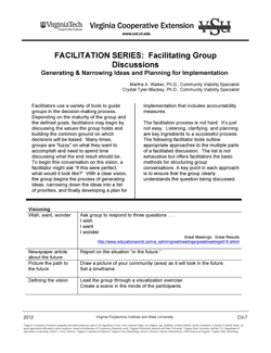 cover, FACILITATION SERIES: Facilitating Group Discussions Generating & Narrowing Ideas and Planning for Implementation