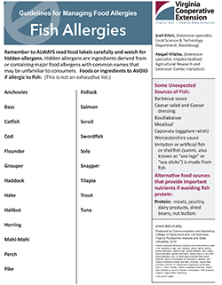 Cover, Guidelines for Managing Food Allergies: Fish Allergies