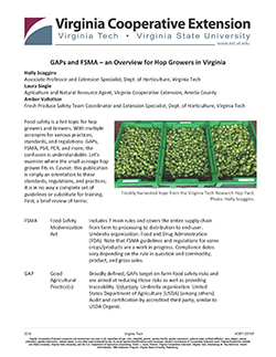 JPG- GAPs and FSMA â€“ an Overview for Hop Growers in Virginia