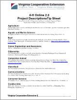 Cover for publication: 4-H Online 2.0 Project Descriptions Tip Sheet