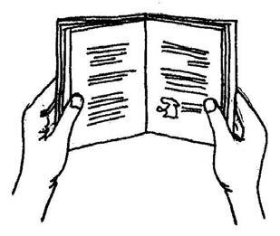 an illustration of hands holding a manual.