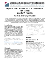 Cover for publication: Impacts of COVID-19 on U.S. ornamental fish farms: Quarter 1 Results