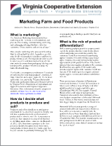 Cover for publication: Marketing Farm and Food Products