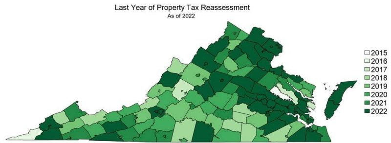Map of Virginia tax reassessment