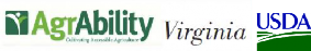 Agrability logo and Virginia USDA logo