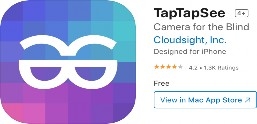 A screenshot from the App Store with the logo for TapTapSee