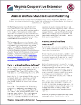 Cover for publication: Animal Welfare Standards and Marketing