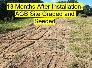 An Image showing the above ground burial trenches fully smoothed out and regraded.