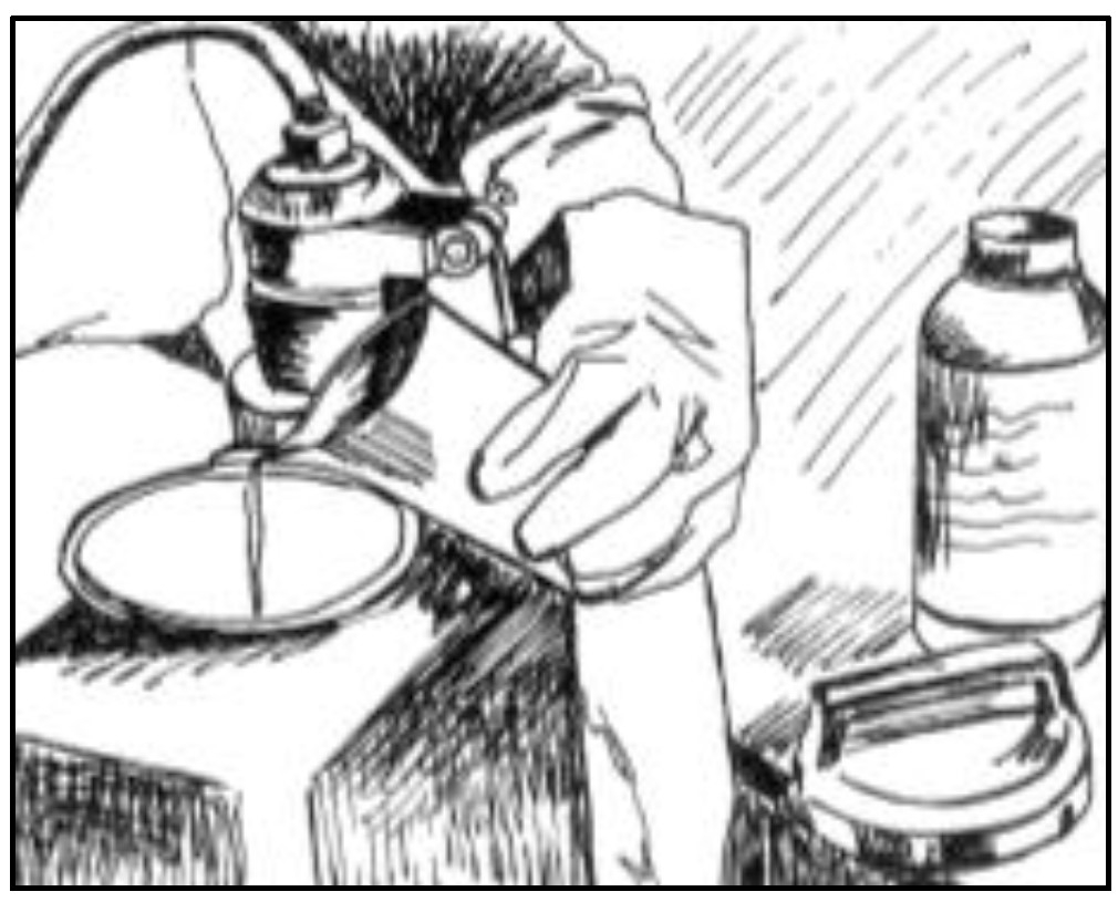 Cartoon mixing a tank
