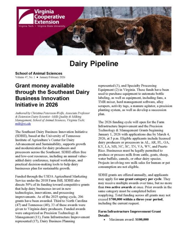 January/February 2026 Dairy Pipeline