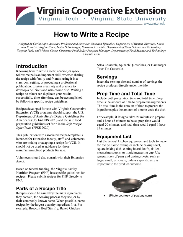 Cover for publication: How to Write a Recipe