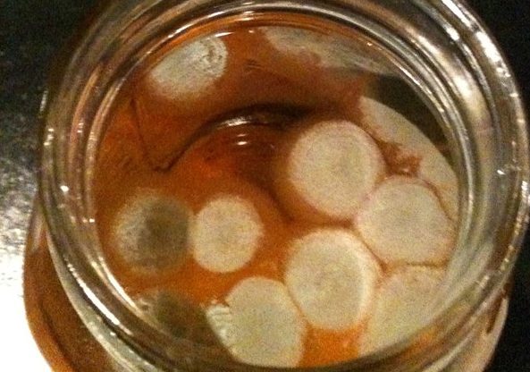 a photo of Unhealthy SCOBY on top