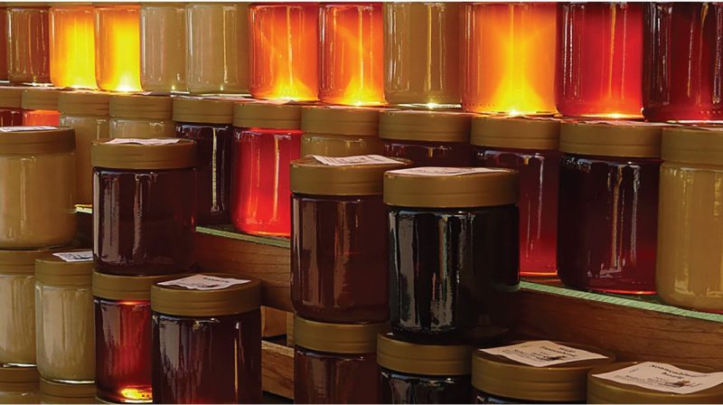 A photo of honeys in jars