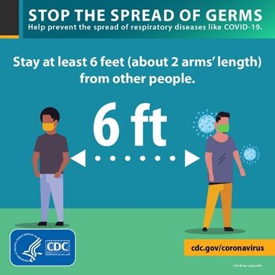 Stop the spread by keeping 6 ft apart