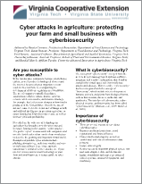 Cover for publication: Cyber attacks in agriculture: protecting your farm and small business with cyberbiosecurity