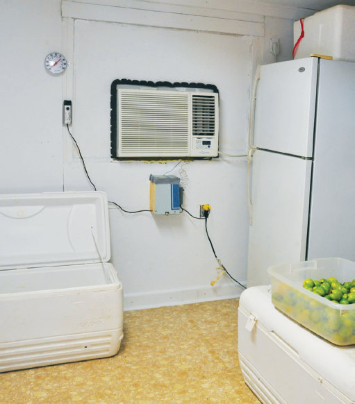 a photo of a cooler in a room