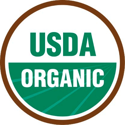 USDA Organic Seal contains words in green and white within circle 