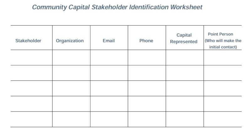 Building a Stakeholder Spreadsheet