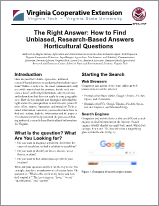 Cover for publication: The Right Answer: How to Find Unbiased, Research-Based Answers Horticultural Questions